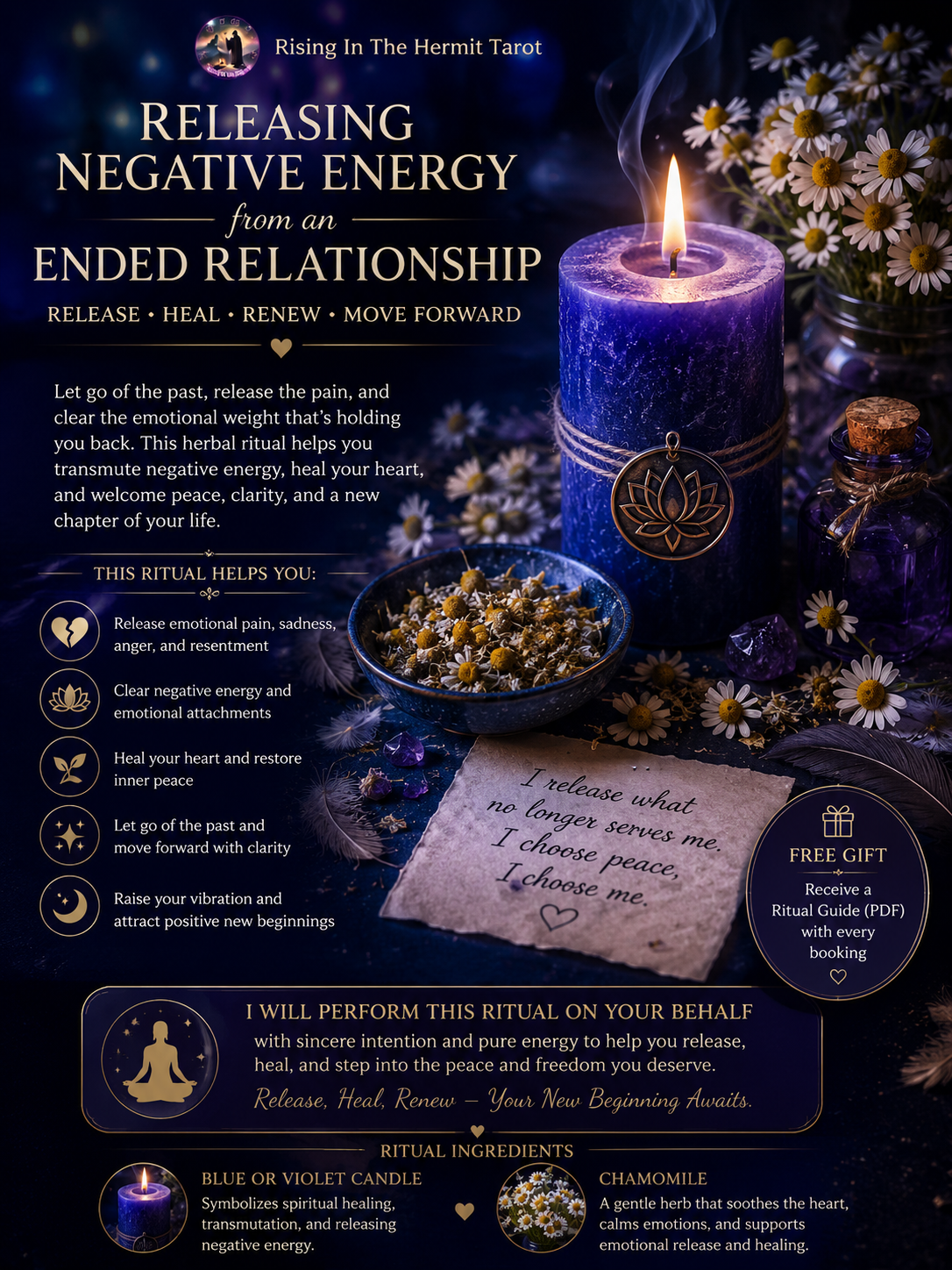 Herbal Premium Ritual - Releasing Negative Energy from an Ended Relationship 高级草药魔法仪式 -  释放结束了的感情关系的负能量