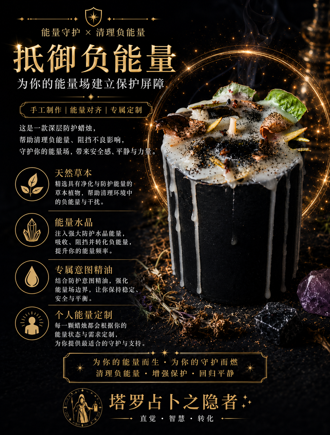 Protection from Negative Energies Magick Candle 抵御负能量魔法蜡烛