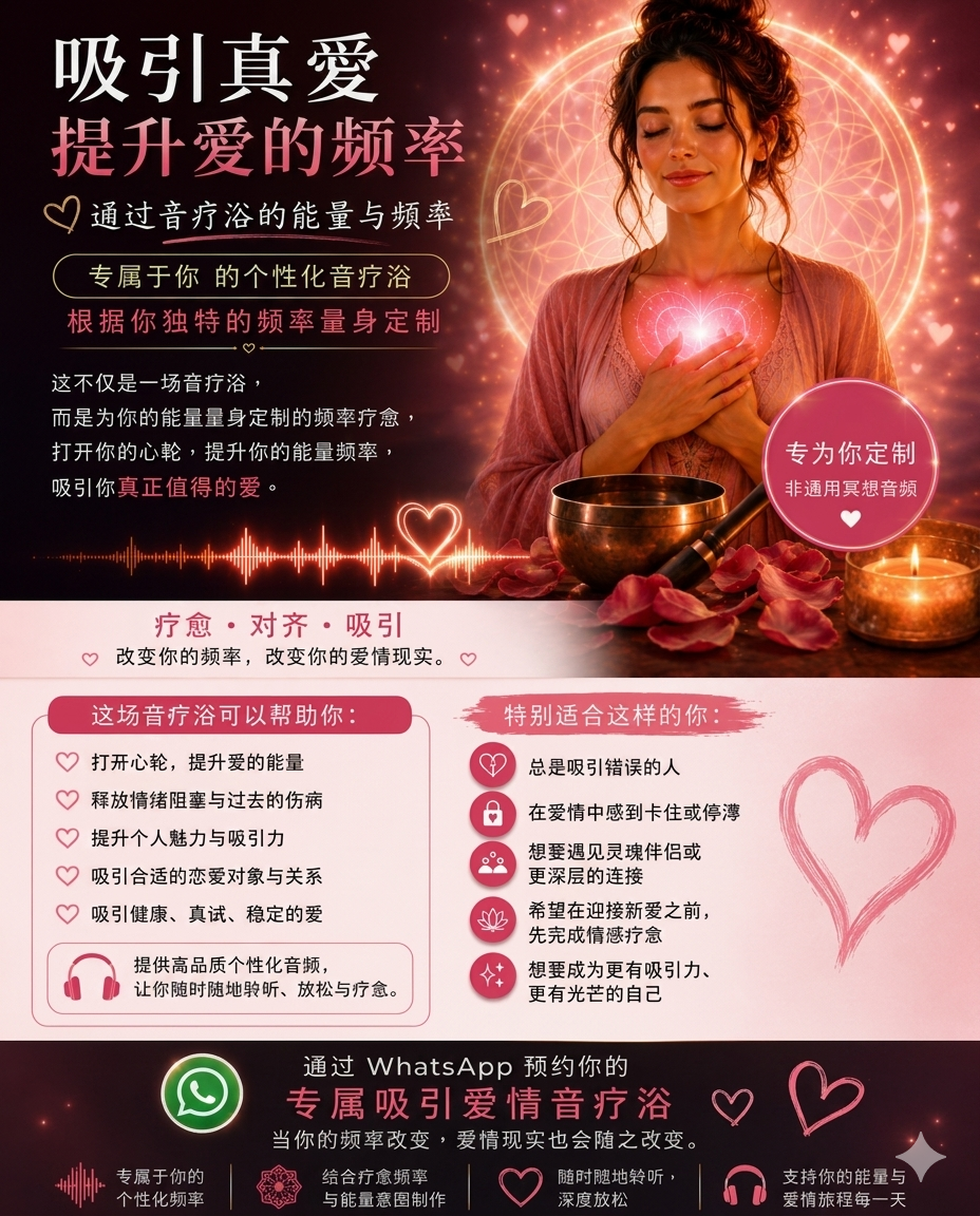 Sound Bath Frequency - Attract Love 音疗浴 - 提升姻缘和招爱情